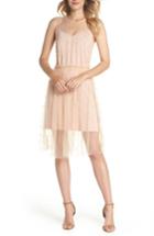Women's Forest Lily Imitation Pearl & Tulle Dress - Pink