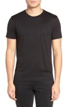 Men's Theory Silk & Cotton Crewneck T-shirt, Size - Black