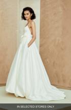 Women's Nouvelle Amsale Camilla Bubble Hem Taffeta Ballgown, Size In Store Only - White