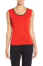 Women's Ming Wang Tipped Scoop Neck Long Tank
