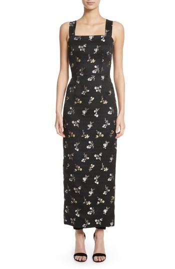 Women's St. John Collection Floral Fil Coupe Organza Cloque - Black