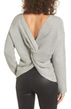 Women's Astr The Label Twist Back Sweater - Grey