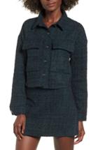 Women's Leith Tweed Crop Jacket, Size - Grey