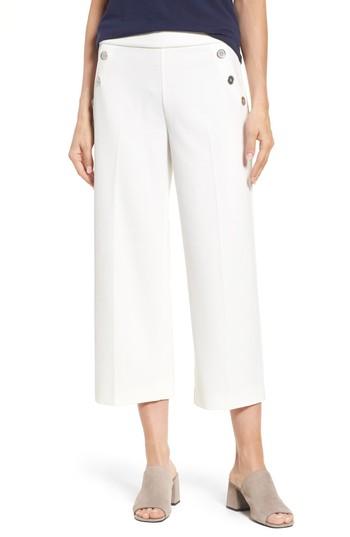 Women's Chaus Crop Ponte Knit Sailor Pants - Ivory