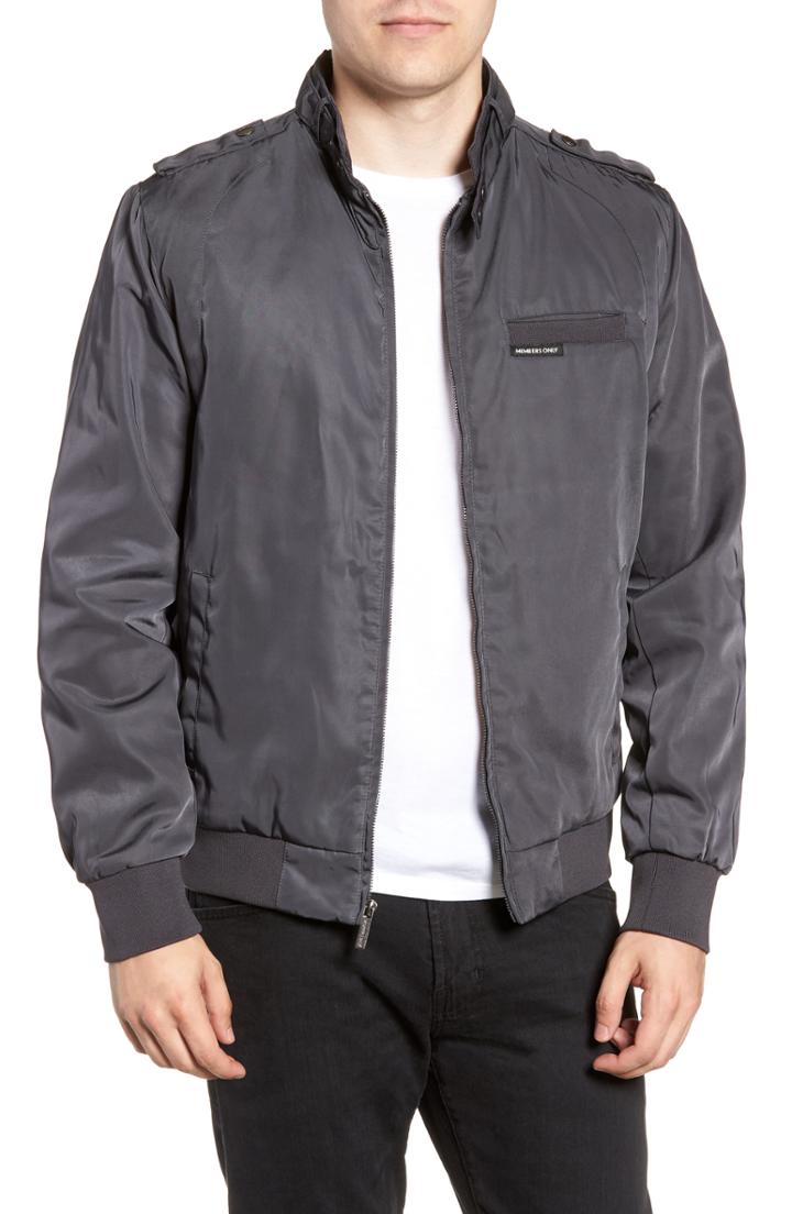 Men's Members Only Iconic Racer Jacket, Size - Grey