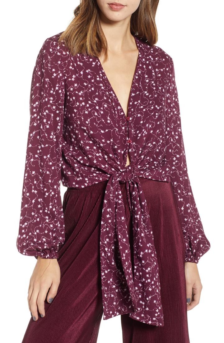 Women's The Fifth Label Celebrated Tie Waist Top, Size - Purple