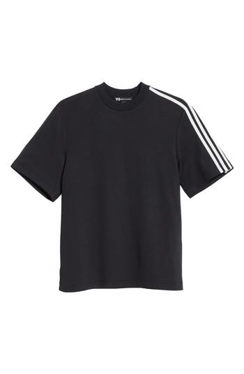 Men's Y-3 White Stripe Crewneck T-shirt