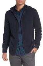 Men's Nordstrom Men's Shop Zip Front Hooded Sweater, Size - Blue