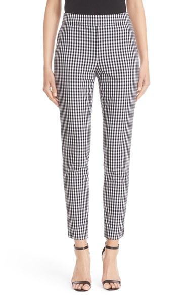 Women's St. John Collection 'emma' Stretch Gingham Slim Leg Pants
