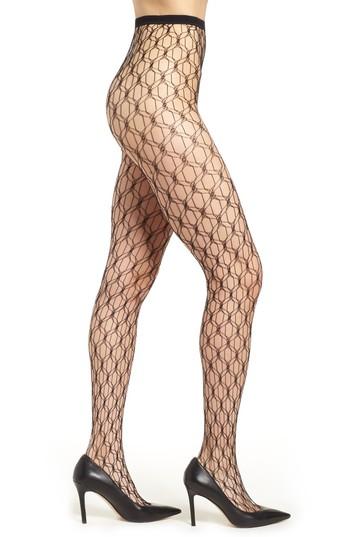 Women's Oroblu Collant Fishnet Tights - Black