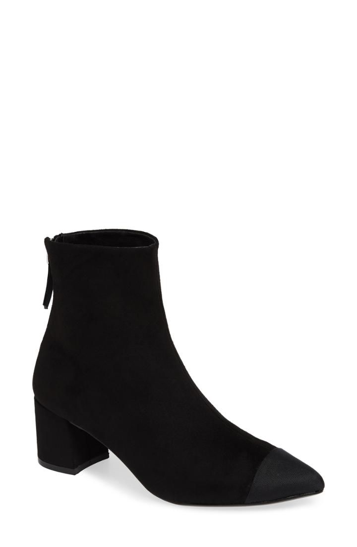 Women's Topshop Bambi Cap Toe Bootie .5us / 35eu M - Black