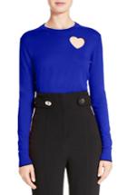 Women's Proenza Schouler Heart Cotton & Silk Blend Sweater - Blue