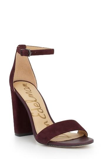 Women's Sam Edelman Yaro Ankle Strap Sandal .5 M - Burgundy