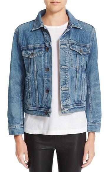 Women's Helmut Lang Flannel Lined Denim Jacket