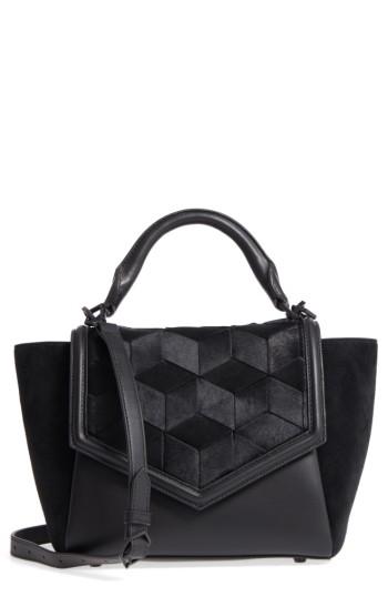 Welden Small Saunter Colorblocked Leather & Suede Top Handle Satchel -