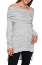 Women's 1.state Foldover Off Shoulder Tunic Top, Size - Grey