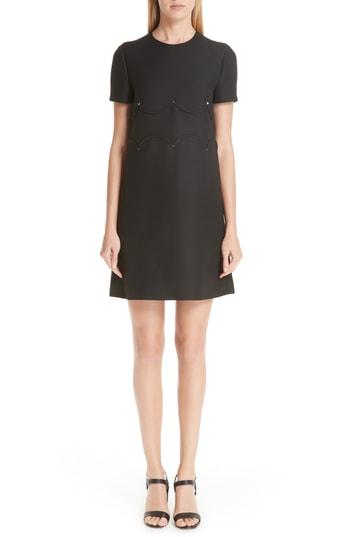 Women's Valentino Scallop Detail Dress - Black
