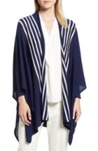 Women's Anne Klein Drapey Stripe Cardigan - Blue