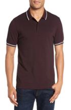 Men's Fred Perry Extra Trim Fit Twin Tipped Pique Polo, Size - Burgundy