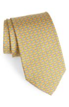 Men's Salvatore Ferragamo Ersilia Print Silk Tie, Size - Yellow