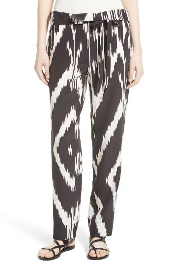 Women's Theory Gunilla Interlace Ikat Print Silk Pants