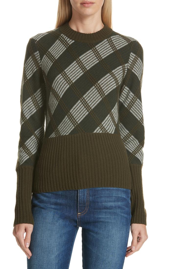 Women's Lewit Plaid Grid Cashmere Sweater