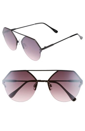 Women's Bp. Metal Flat Brow Bar Geometric Sunglasses - Black