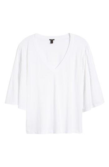 Women's J.crew Pintuck Sleeve Cotton Blouse - White