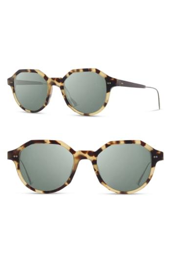 Women's Shwood Powell 50mm Polarized Geometric Sunglasses - Matte Havana/blk Chrome/g15