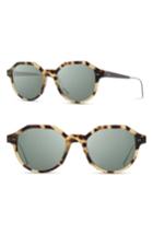 Women's Shwood Powell 50mm Polarized Geometric Sunglasses - Matte Havana/blk Chrome/g15