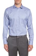 Men's Nordstrom Men's Shop Trim Fit Non-iron Check Dress Shirt .5 - 32/33 - Grey