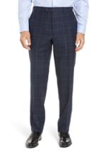 Men's John W. Nordstrom Torino Traditional Fit Flat Front Plaid Wool & Cashmere Trousers