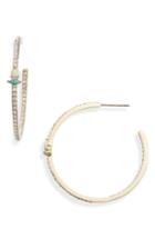 Women's Nordstrom Semiprecious Stone & Pave Crystal Hoop Earrings