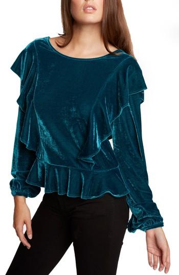 Women's Willow & Clay Ruffle Velvet Top