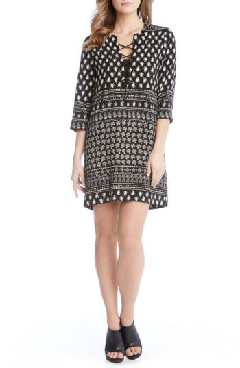 Women's Karen Kane Print Lace-up Shift Dress - Purple