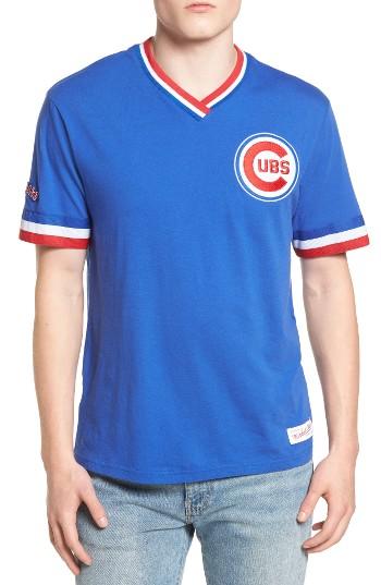 Men's Mitchell & Ness Chicago Cubs - Vintage V-neck T-shirt