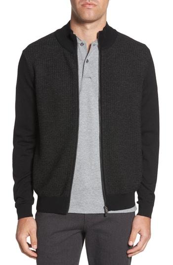 Men's Boss Emondo Fit Wool Zip Sweater