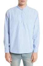 Men's Our Legacy Shawl Collar Quarter Zip Shirt - Blue