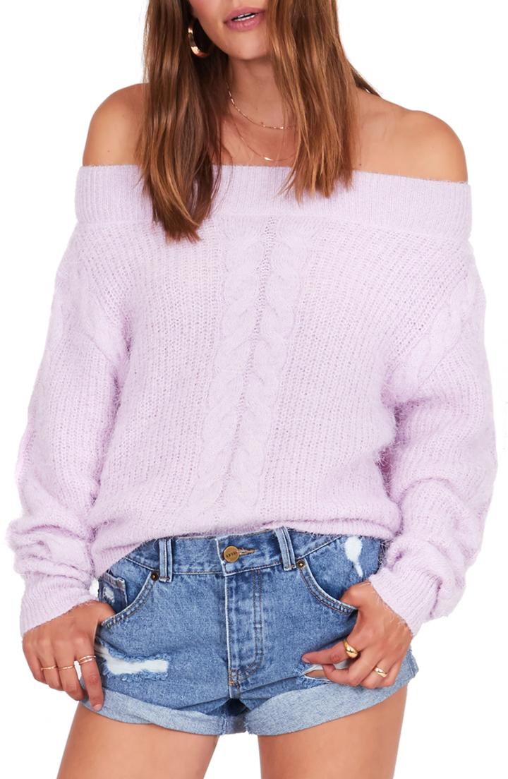 Women's Amuse Society Miraflores Off The Shoulder Sweater - Purple