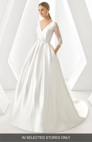 Women's Rosa Clara Drama Lace Sleeve Ballgown, Size In Store Only - White