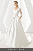 Women's Rosa Clara Drama Lace Sleeve Ballgown, Size In Store Only - White