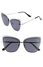 Women's Bp. Dainty 53mm Rimless Cat Eye Sunglasses - Silver/ Black