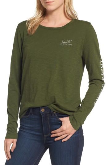 Women's Vineyard Vines Long Sleeve Logo Tee - Green