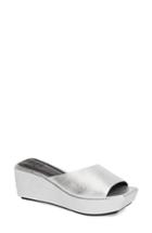 Women's Marc Fisher Ltd Yailyn Platform Slide Sandal M - Metallic