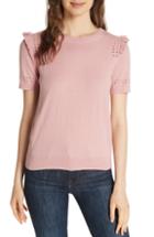 Women's Kate Spade New York Ruffle Sleeve Cotton Cashmere Sweater