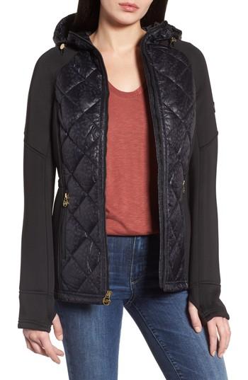 Women's Michael Michael Kors Neoprene & Diamond Quilted Jacket