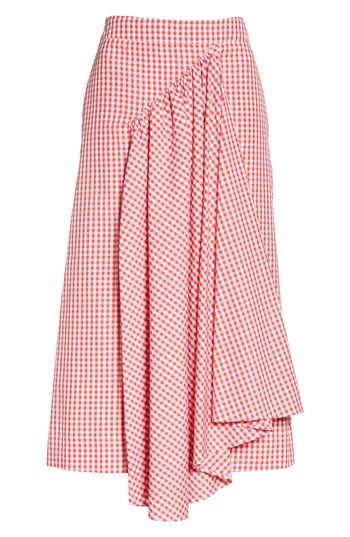 Women's Simone Rocha Three-panel Gingham Midi Skirt Us / 10 Uk - Red