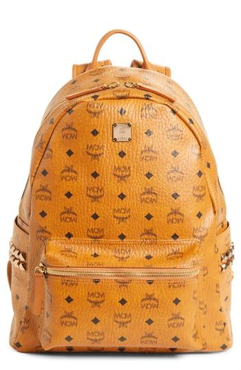 Men's Mcm Stark Stud Faux Leather Backpack - Brown