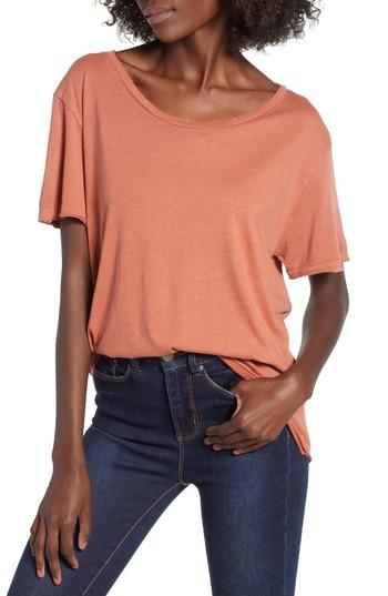 Women's Bp. Washed Crew Tee, Size - Brown
