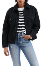 Women's Levi's Ex-boyfriend Faux Fur Lined Denim Jacket - Black